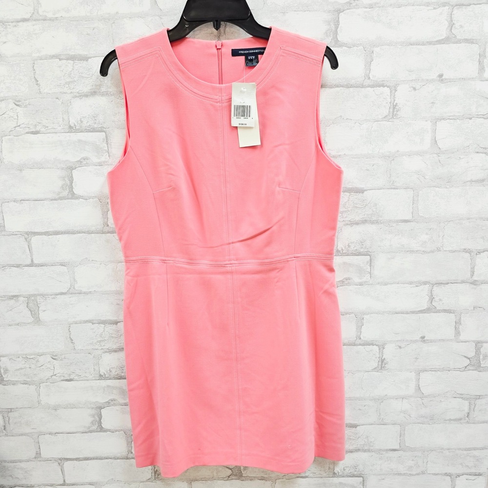French‎ Connection Sleeveless Sheath Dress Coral Pink Business Casual Size 8